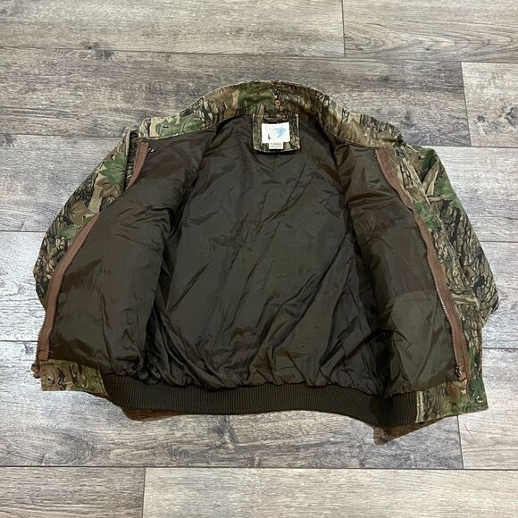 Vintage 80s Trophy Club Camo Bomber Hunting Jacket Realtree Style - Men’s Large - Picture 6 of 10